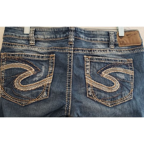 Silver Tuesday Bootcut Distressed Jeans ~ Women's Plus W30 L33 - Picture 3 of 14